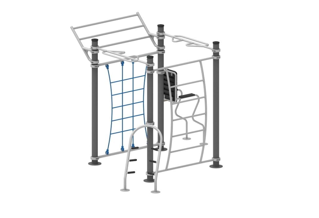 Complex de antrenament sportiv cu scară verticală, frânghie cățărare, bară de tracțiuni, imaginea 1