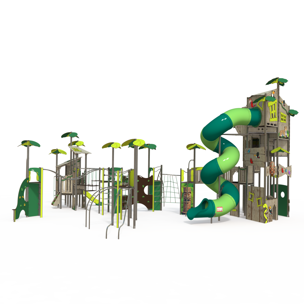 Complex de joacă City cu traseu de cățărare