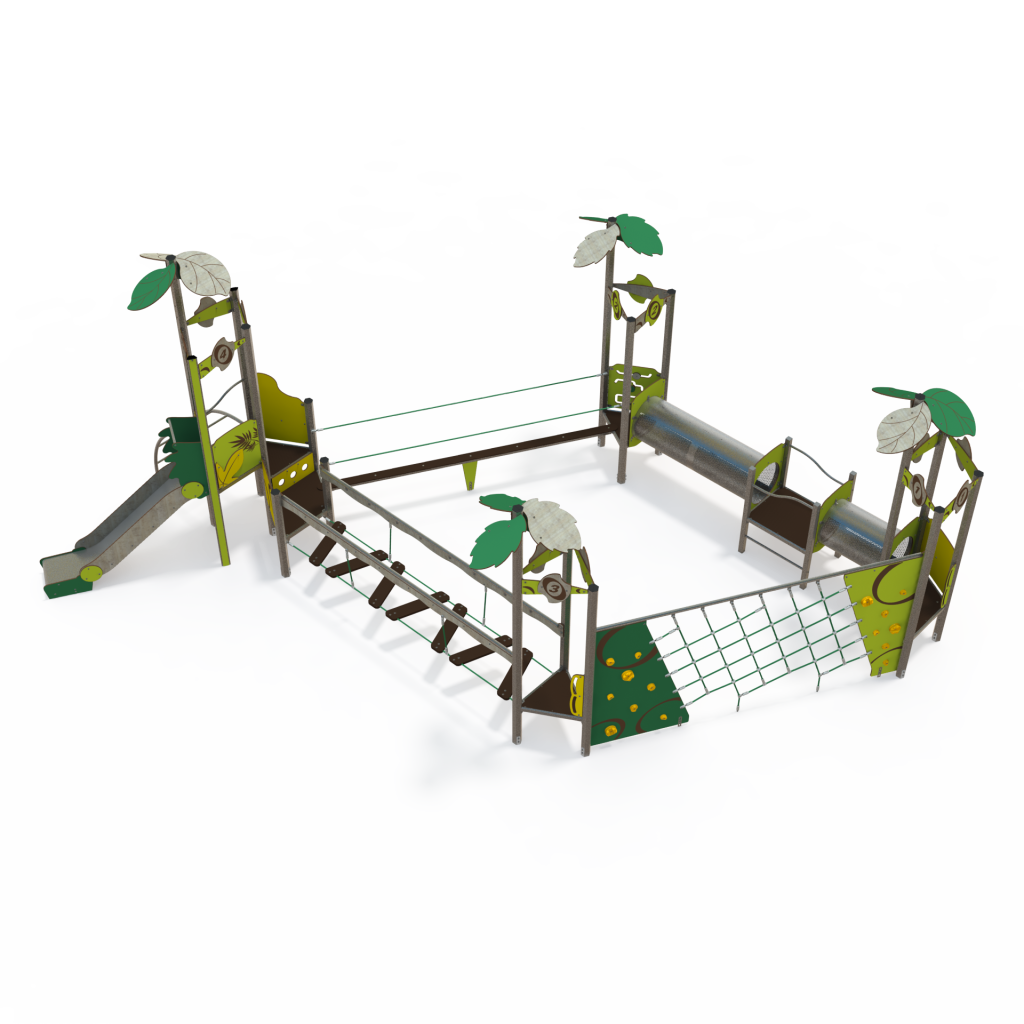 Traseu de echilibru cu obstacole