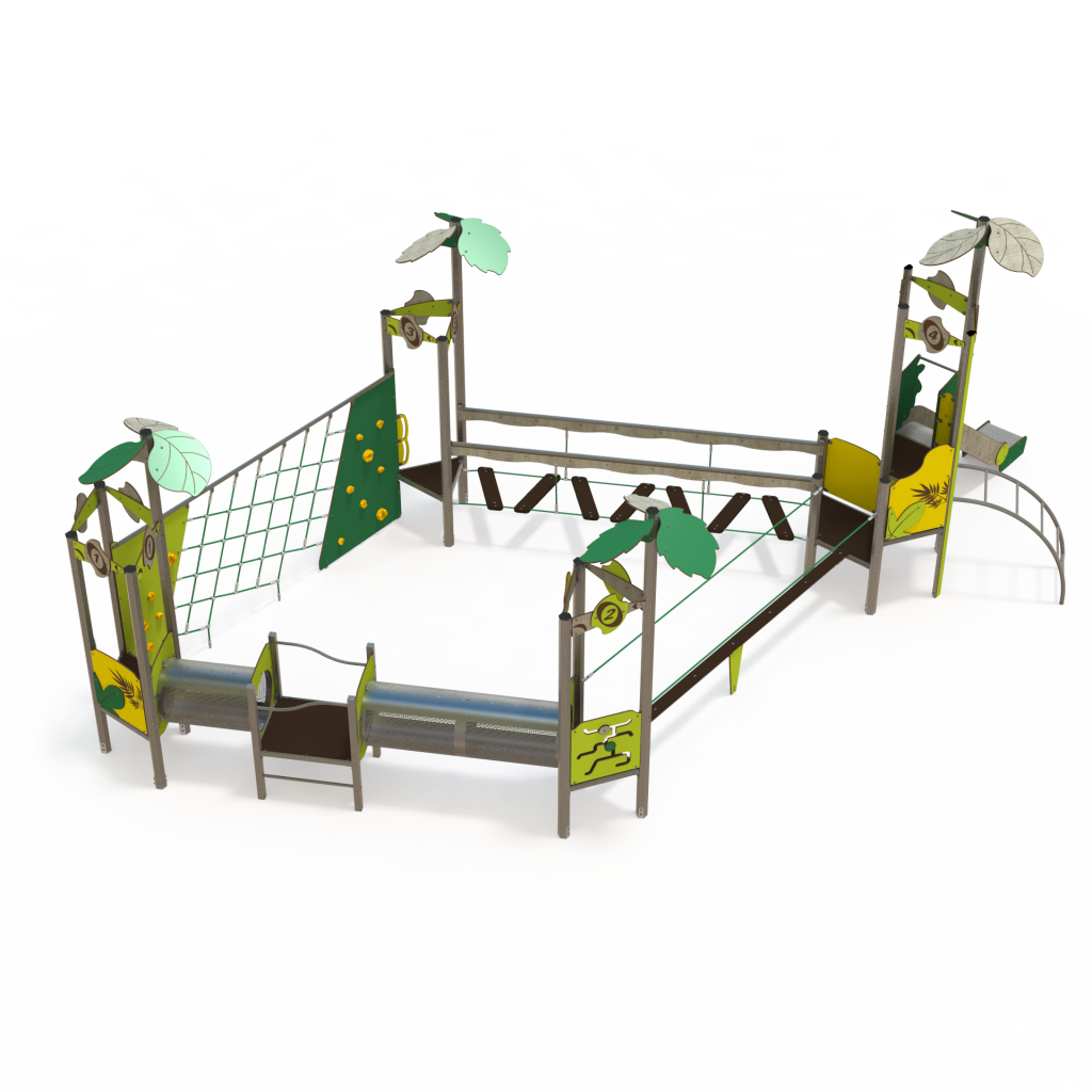 Traseu de echilibru cu obstacole