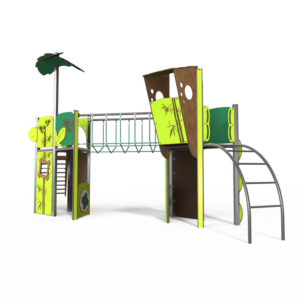 Complex de joacă cu tobogan și cățărătoare