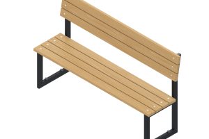 Bancă cu spătar, 150 cm, echipament pentru locuri de joacă de exterior